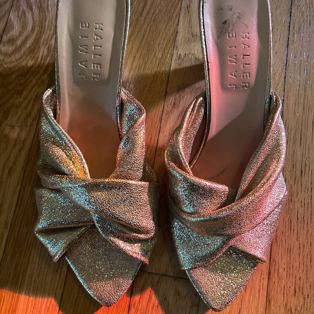 Jamie Haller gold knot kitten heels size 38